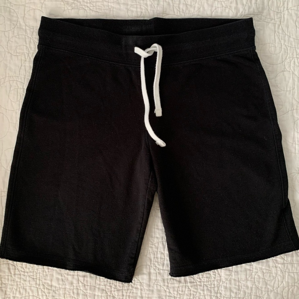 Mossimo black lounge jogger shorts drawstring waist size medium raw hem